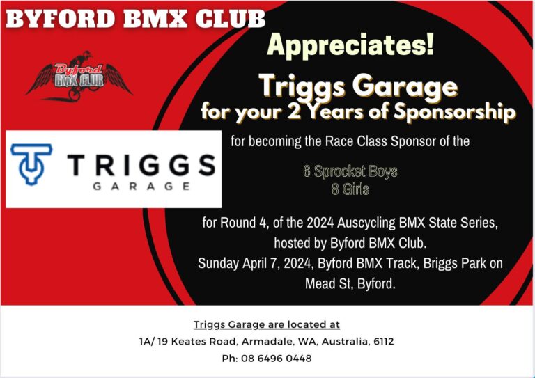 Sponsoring Byford BMX Club